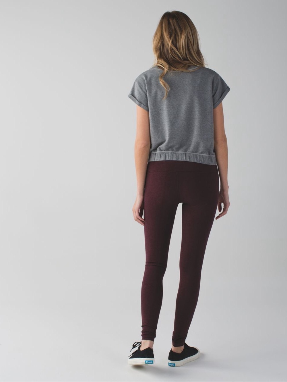 Lululemon Wunder Under Pant *Cotton (Roll Down)- Heathered Bordeaux Drama- size6